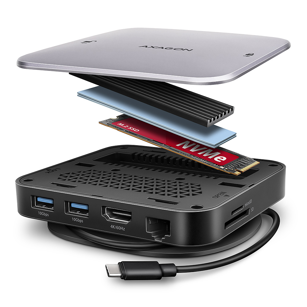 Axagon USB-C 9-in-1 100 W Docking Station (HMC-UFO)