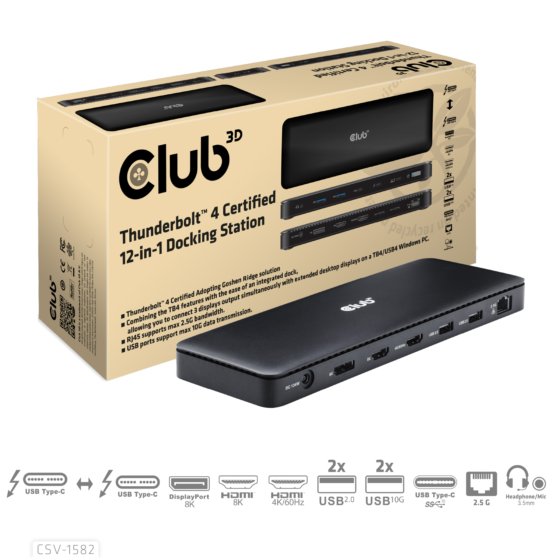 Club3D Thunderbolt 12-in-1 Docking Station (CSV-1582)